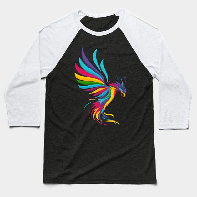 rainbow phoenix Baseball T-Shirt by keenkei